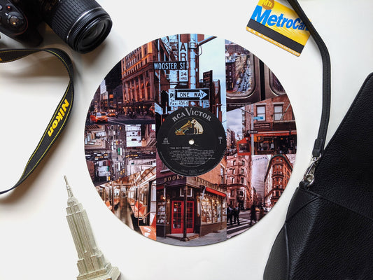 New York City Vinyl Record Photo Collage